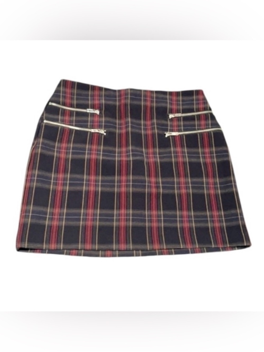 FOREVER21 Plaid Mini Skirt with Zipper Detail